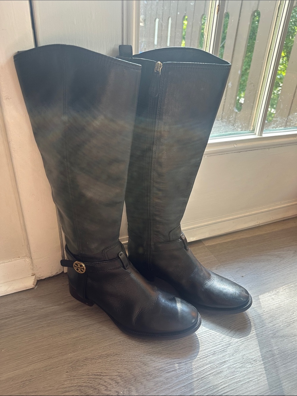 Tory Burch Black Leather Riding Boots 9/12 Women’s